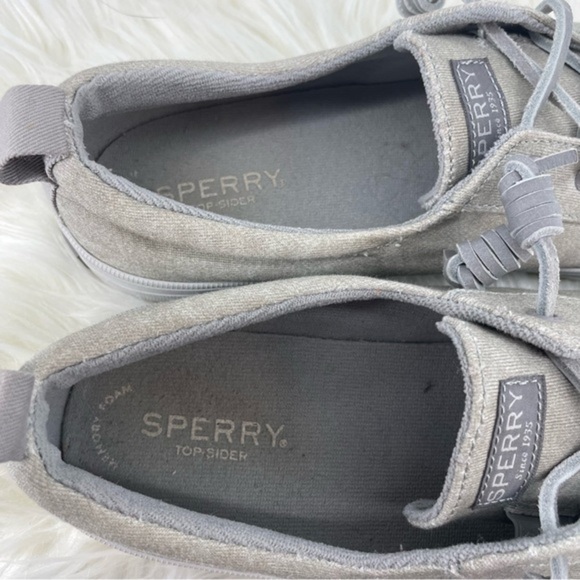 Sperry Top Sider Crest Vibe‎ Women's Size 10 Gray Canvas Sneakers Shoes - Picture 6 of 6